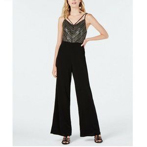 As U Wish Junior 0 Black Shimmer Jumpsuit NWT BA48